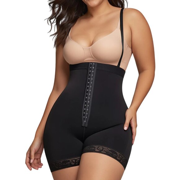 Women's Tummy Control Faja Lace Trim Butt Lifter Postoperative Full Body Shaper - Picture 1 of 9
